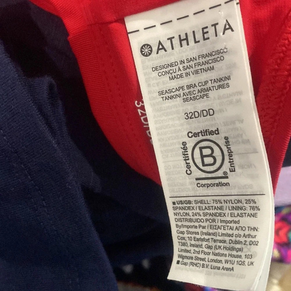Athleta Womens Seascape Bra Tankini Red Size 32D/DD - Picture 6 of 6